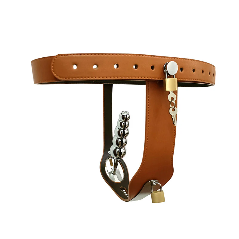Leather Female Lockable Chastity Belt - Image 3