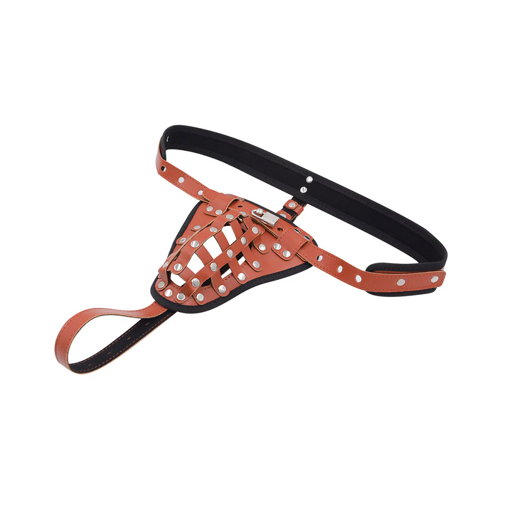 Leather Male Chastity Belt - Image 5