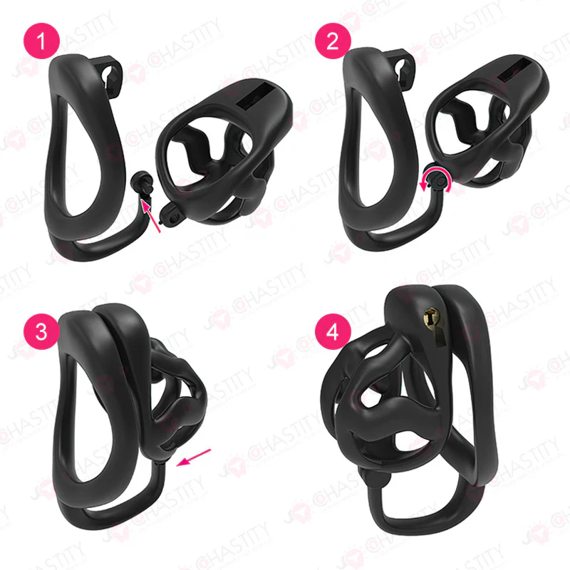 Locking Chastity Device With Scrotal Support - Image 7