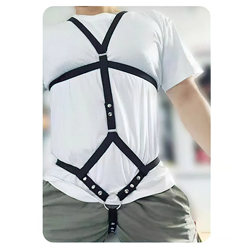 Elastic Full-Support Male Chastity Harness (Shoulder Straps) - Image 3