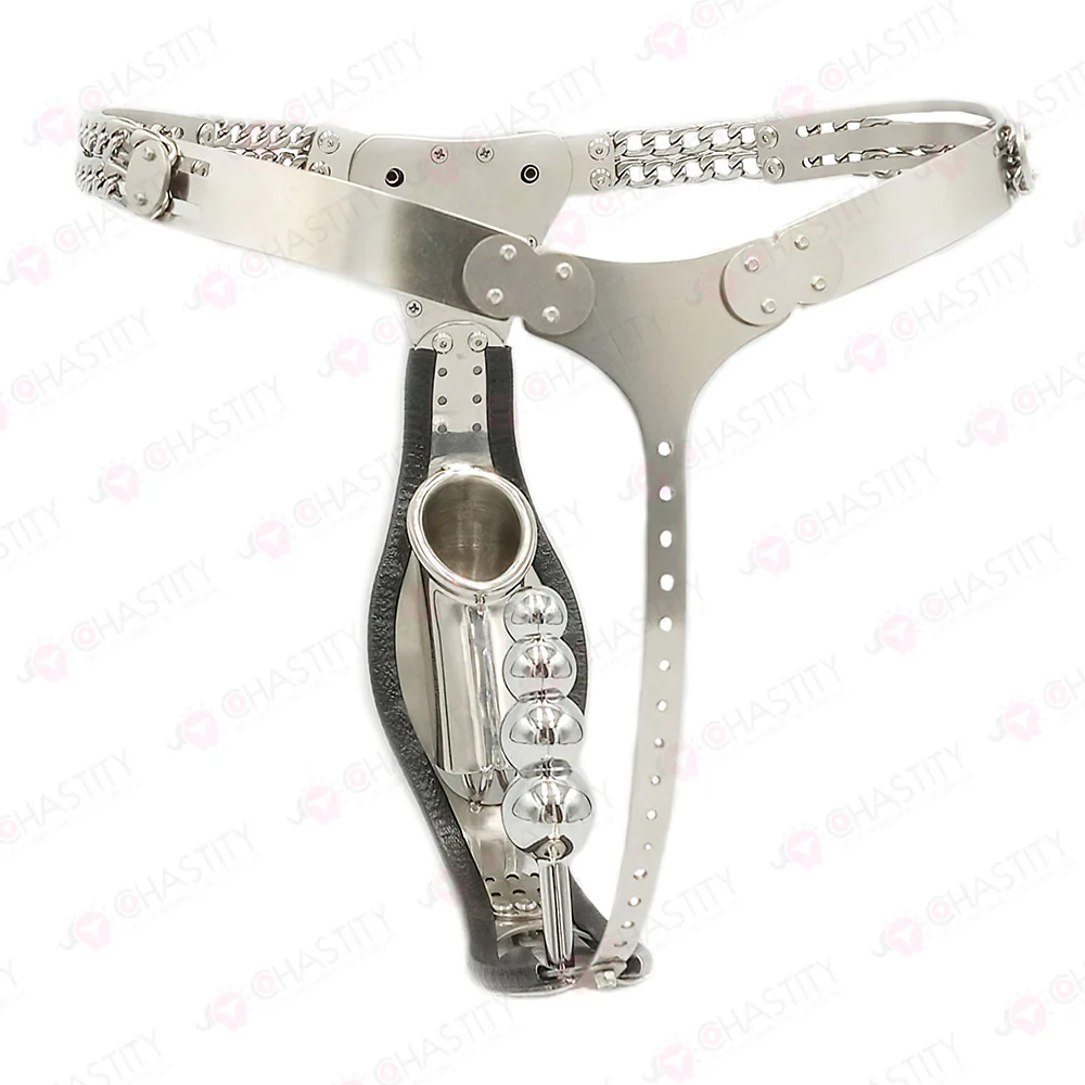 Dual-Button Lock Male Stainless Steel Chastity Belt - Image 6