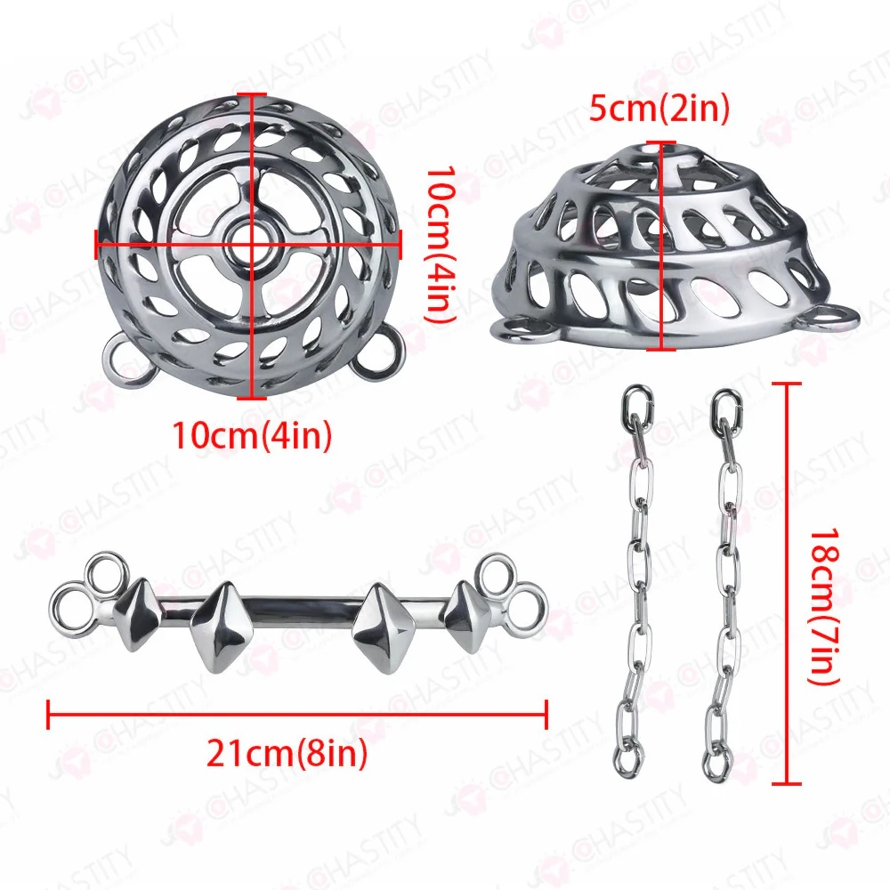 Flat Male Chastity Metal Chain Underwear - Image 3