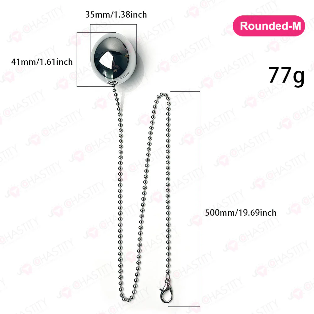 Metal Egg Anal Plug With Chain - Image 11