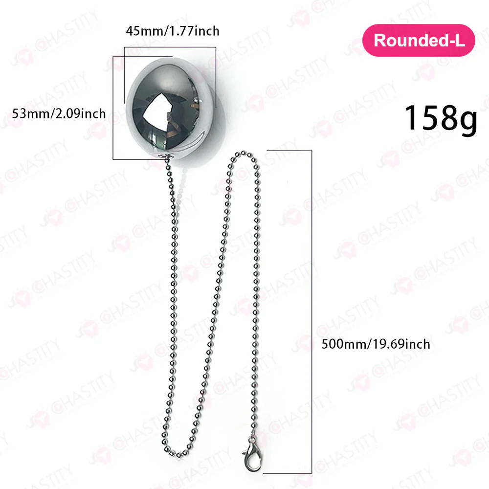 Metal Egg Anal Plug With Chain - Image 12