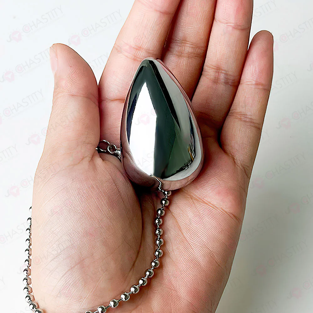 Metal Egg Anal Plug With Chain - Image 3