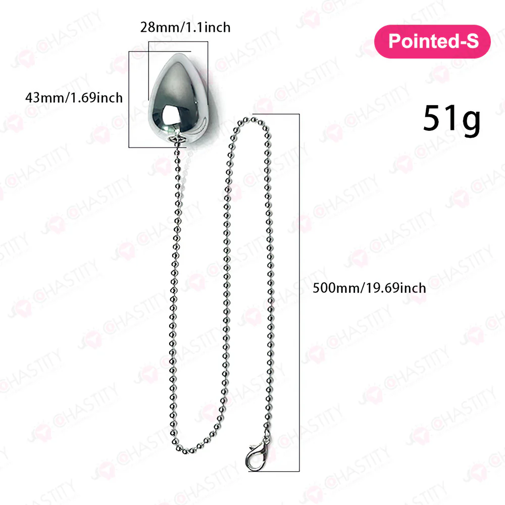 Metal Egg Anal Plug With Chain - Image 4