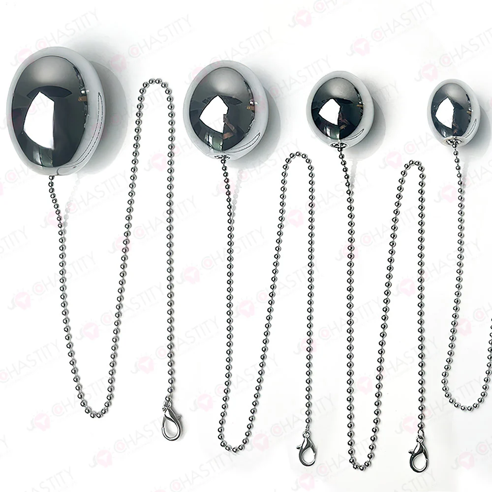 Metal Egg Anal Plug With Chain - Image 7