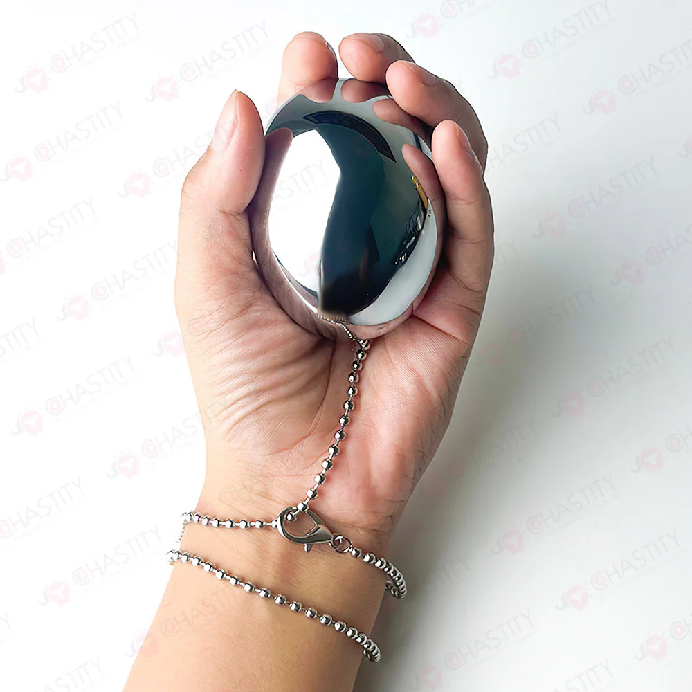 Metal Egg Anal Plug With Chain - Image 8
