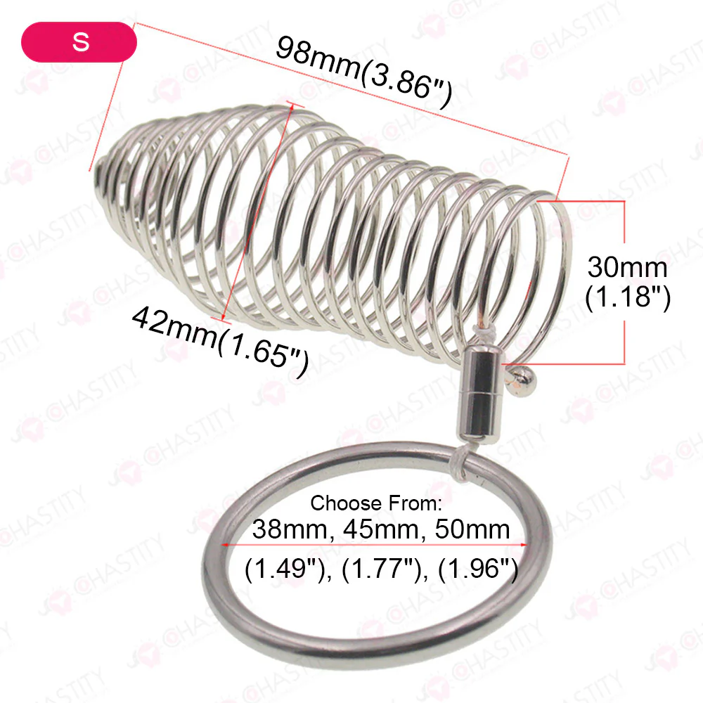 Stainless Steel Spiral Penis Cuff With Penis Ring - Image 3
