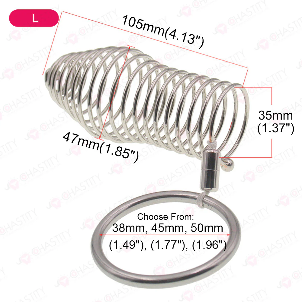 Stainless Steel Spiral Penis Cuff With Penis Ring - Image 4
