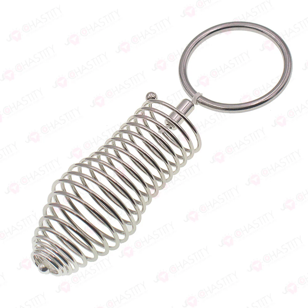 Stainless Steel Spiral Penis Cuff With Penis Ring - Image 5