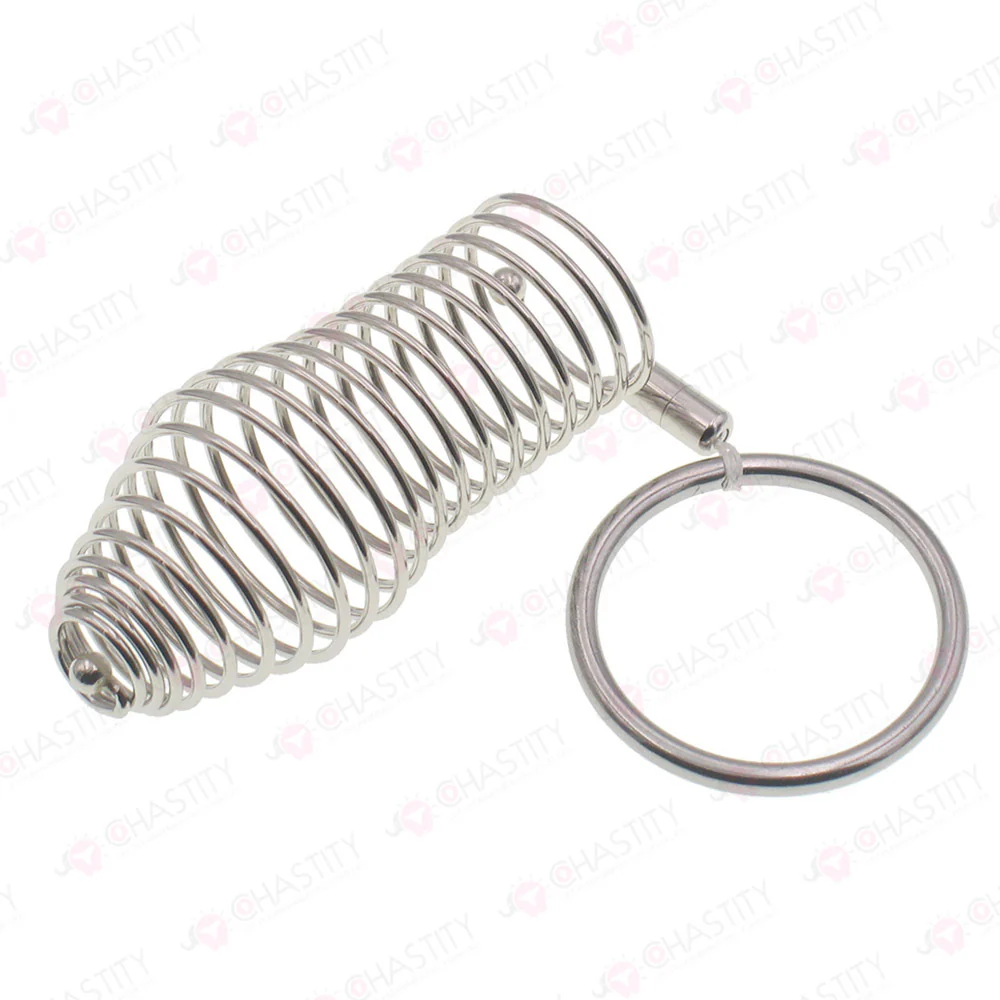 Stainless Steel Spiral Penis Cuff With Penis Ring - Image 6