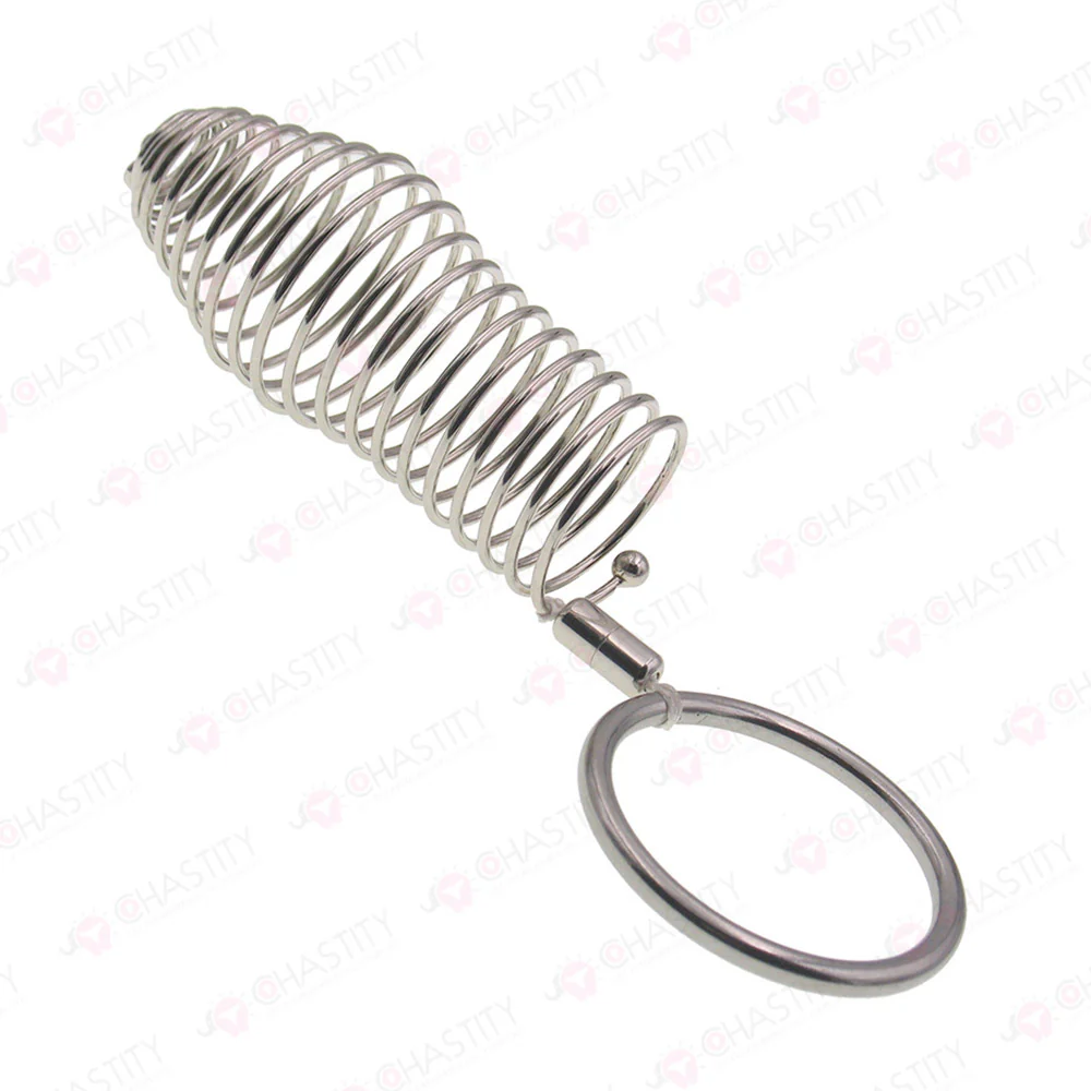 Stainless Steel Spiral Penis Cuff With Penis Ring - Image 7