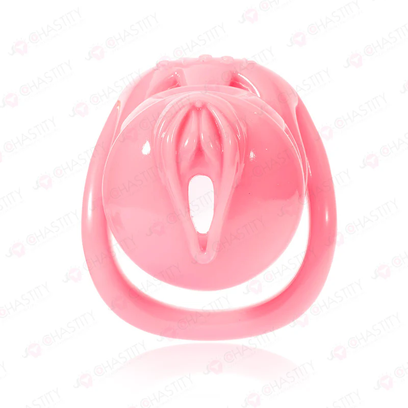 Pink Vulva Chastity Cage (Small Concealed Lock) - Image 2