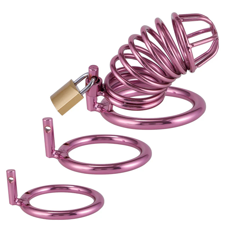 Purple Chastity Cage ( 3 Rings ) - Image 4