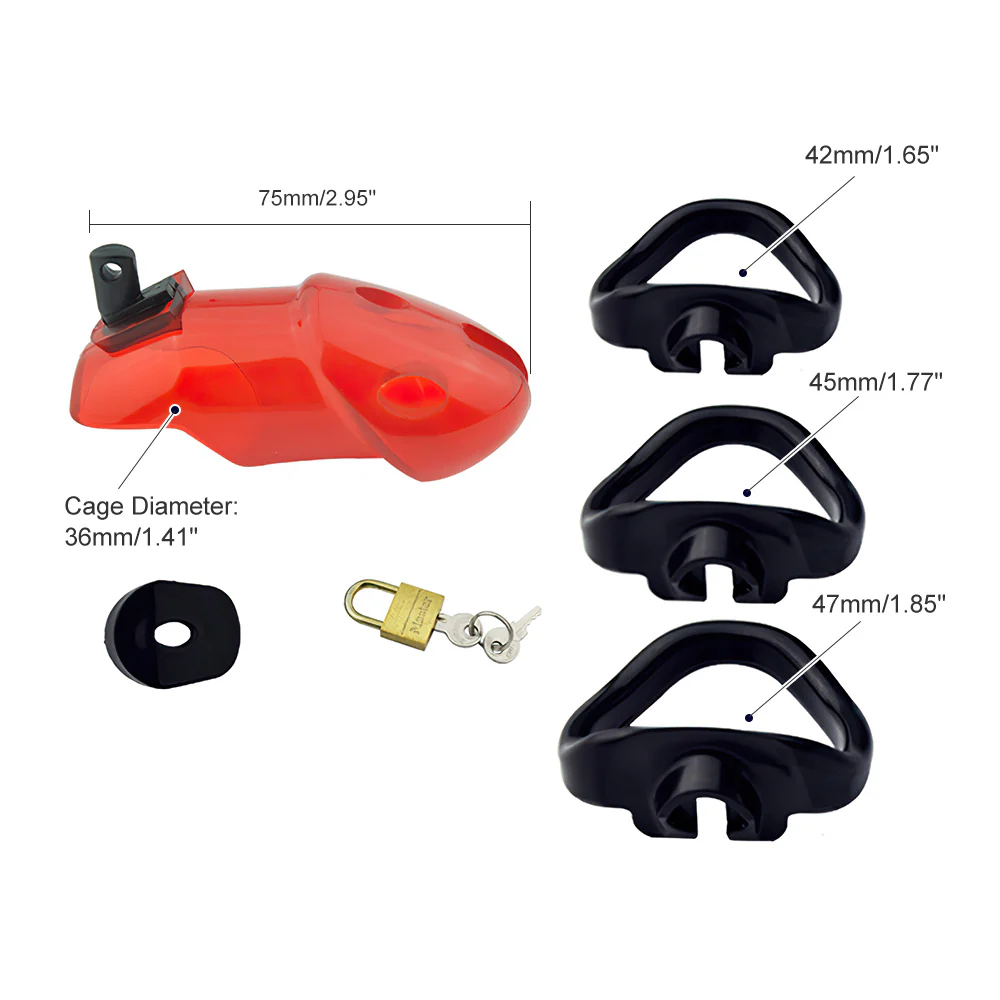 Red Chastity Cage - Image 3