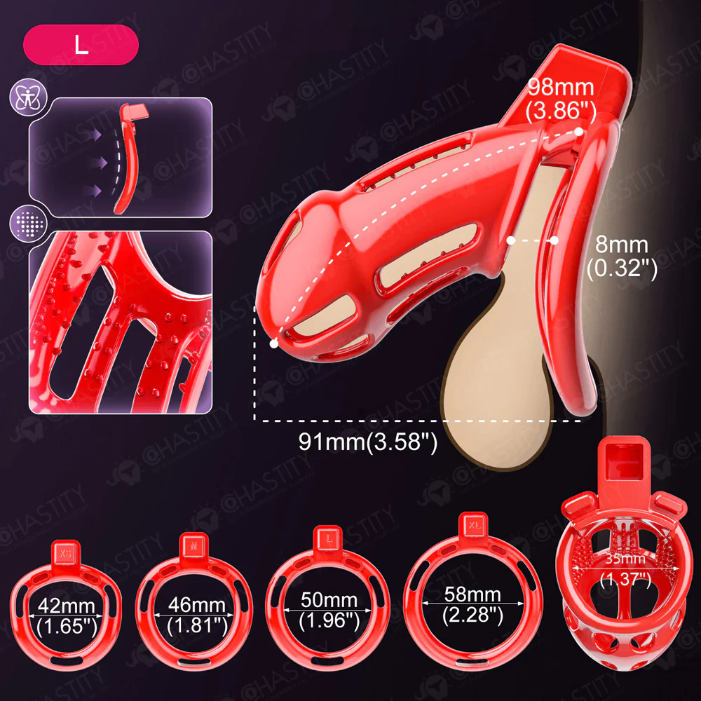 Red Chili Chastity Cage With Internal Bumps - Image 5