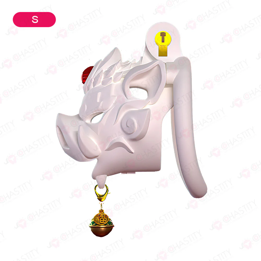 Savage Pig Chastity Cage (Red Agate & Bell ) - Image 2