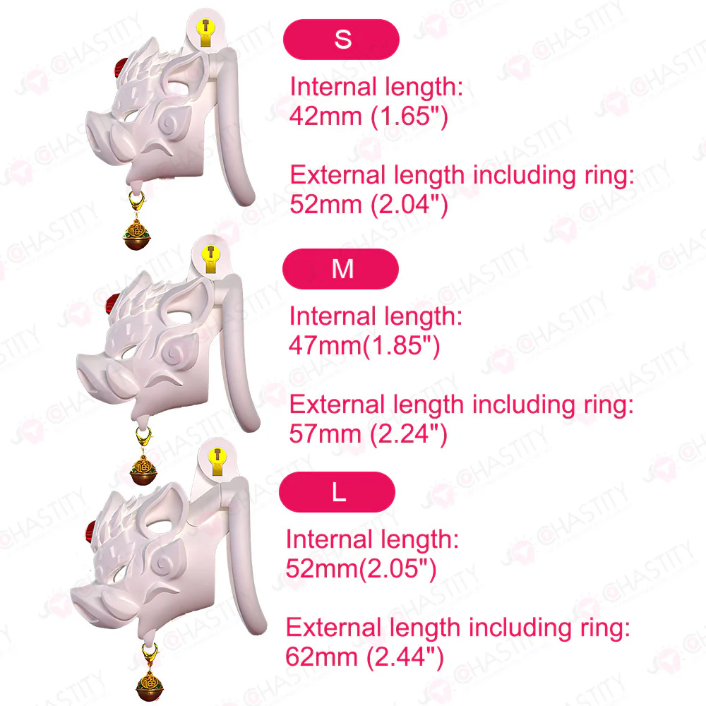 Savage Pig Chastity Cage (Red Agate & Bell ) - Image 3