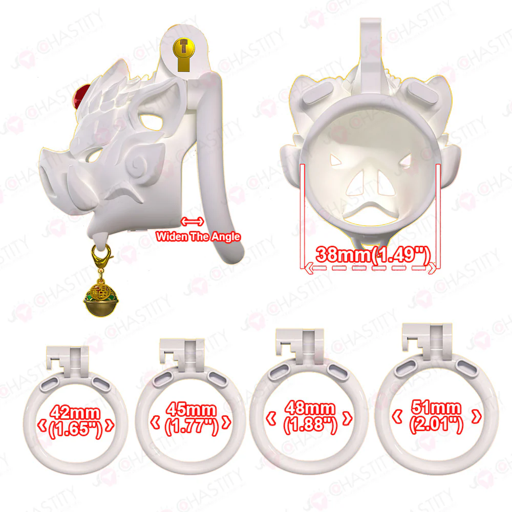 Savage Pig Chastity Cage (Red Agate & Bell ) - Image 4
