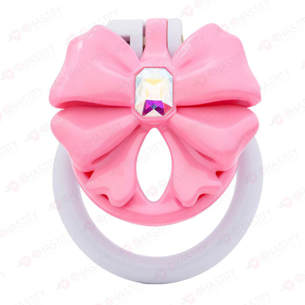 Butterfly Bow & Gem Shemale Chastity Cage - Image 12