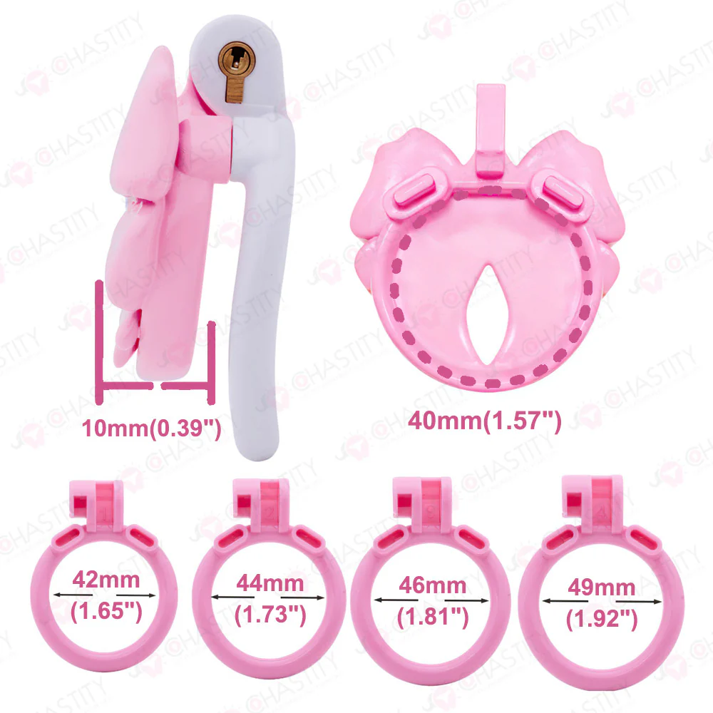 Butterfly Bow & Gem Shemale Chastity Cage - Image 4