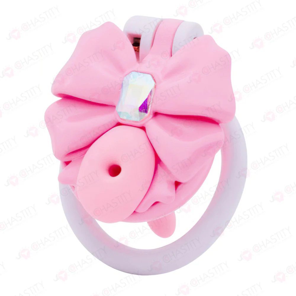 Butterfly Bow & Gem Shemale Chastity Cage - Image 9