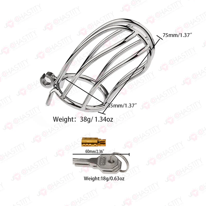 Small Banana Chastity Cage (Hinged Ring) - Image 3