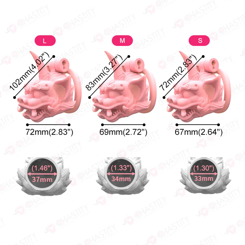 Unicorn Chastity Cage With 4 Rings - Image 3
