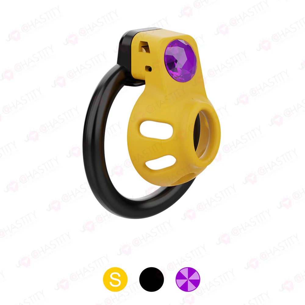 Yellow Chastity Cage With Power Stone - Image 10