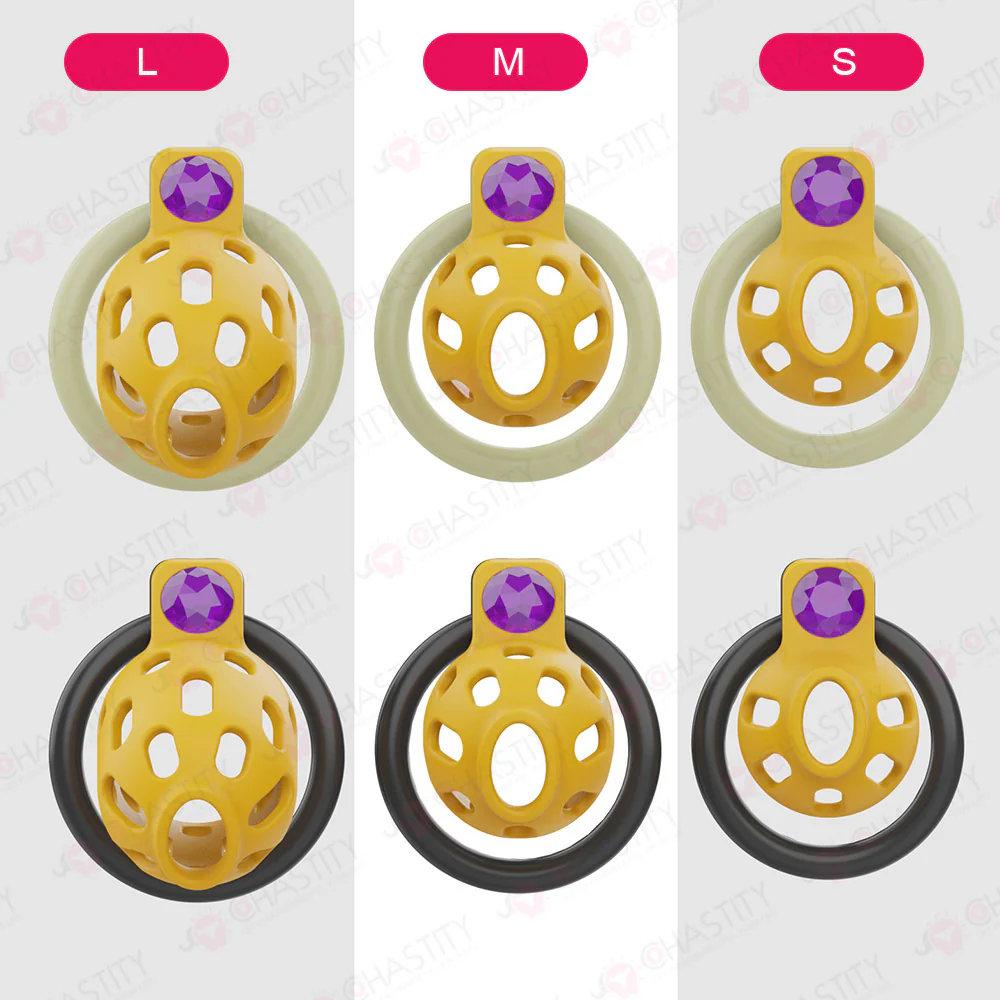 Yellow Chastity Cage With Power Stone - Image 4