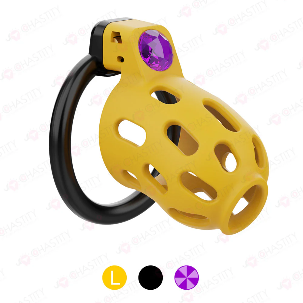 Yellow Chastity Cage With Power Stone - Image 6