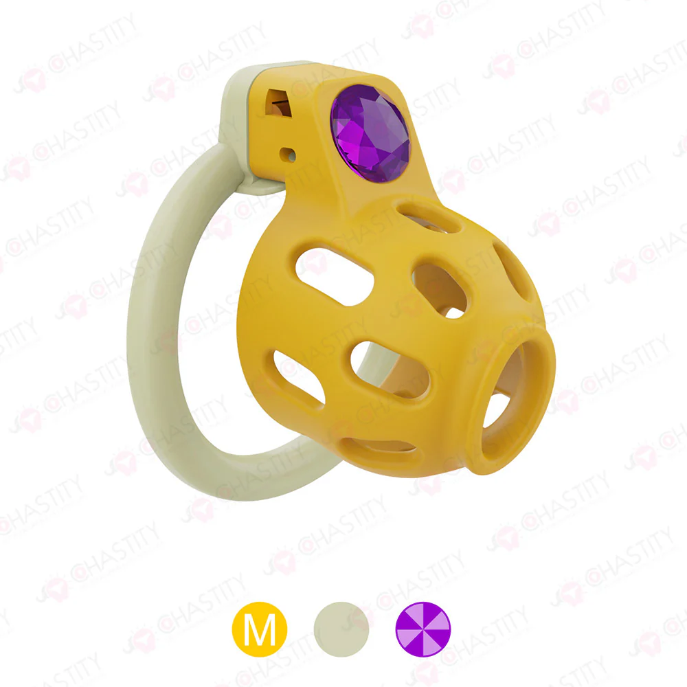 Yellow Chastity Cage With Power Stone - Image 7