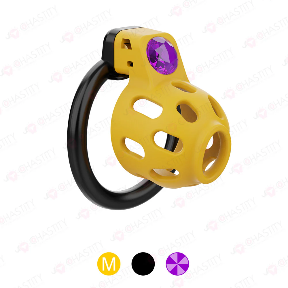 Yellow Chastity Cage With Power Stone - Image 8